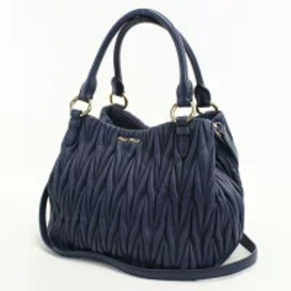Miu Miu Handbag Blue Navy Matelasse Blue